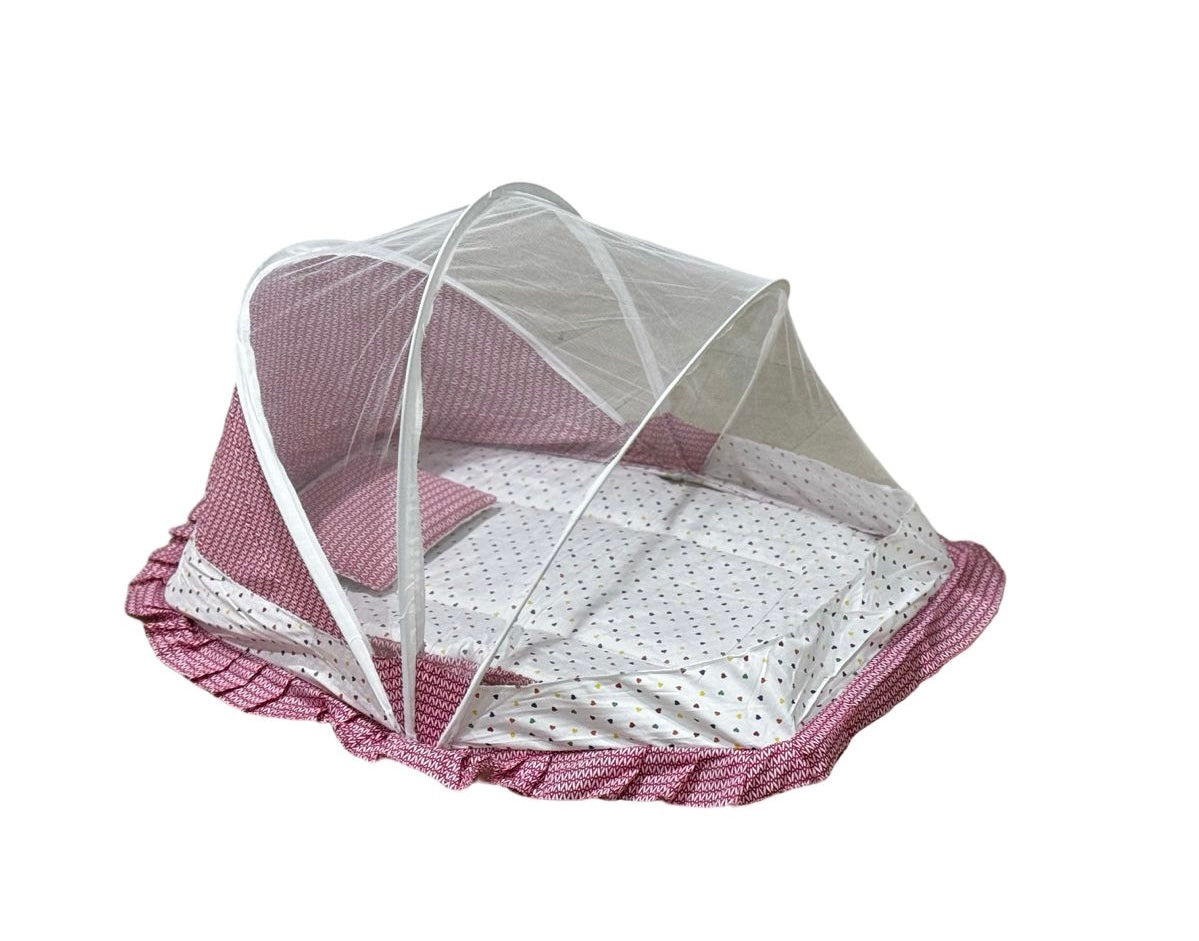 Baby Bed Mosquito Net with baby Mattress and Pillow  For Babies Age of 1-3 years